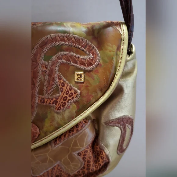 Alentino NAS Bag**Imitation Frog Skin**Unique  Patchwork**Vintage 1980's**6A - Picture 3 of 8